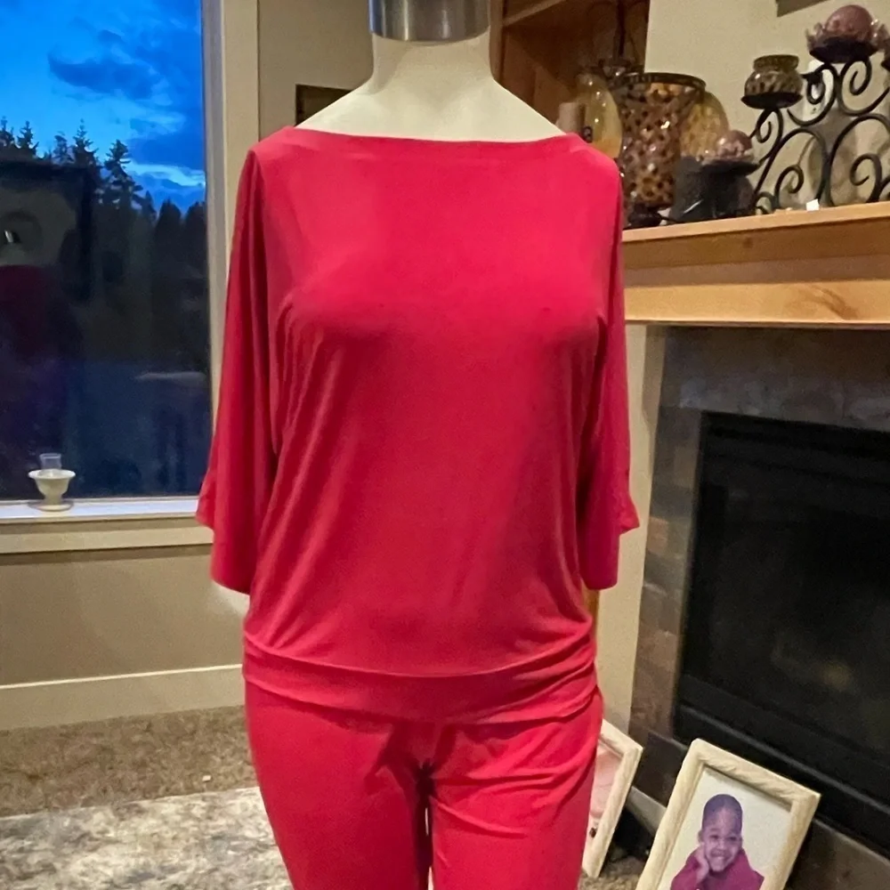 14/16 Ashley Stewart 3/4 Length Pink Shirt Clothes - Picture 1 of 14